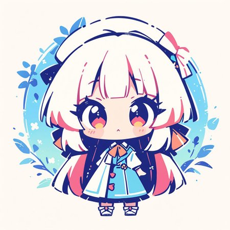 masterpiece, best quality, very aesthetic, absurdres,
2girls, long hair, chibi,
 <lora:stampsticker:1> (simple retro design, logo, manga style, 2tone),