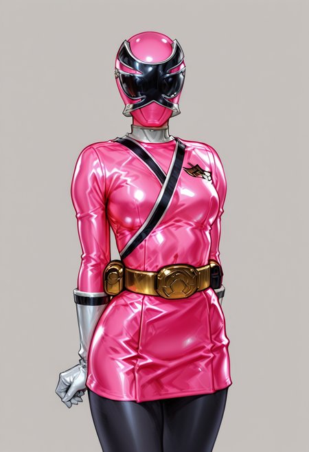 masterpiece, best quality, very aesthetic, absurdres,samurai_sentai_shinkenger, anime,
BREAK 1_girl, solo, shinken_pink(pink bodysuit, pink miniskirt, uniform,  white gloves, black pantyhose, ), shinken, hands behind body,
BREAK <lora:AKinuNishimura_Style:1.0>, <lora:Smooth_Booster_v2:0.6>, good hand, <lora:Power_ranger_samurai__Illustrious:1>