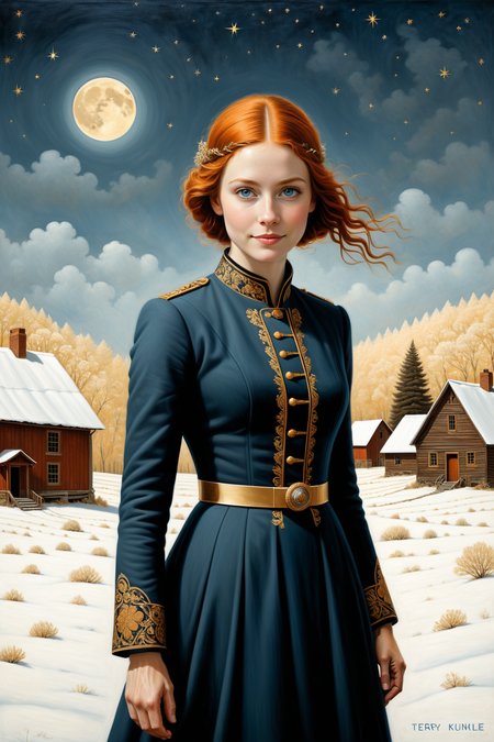 by Brad Kunkle and Terry Redlin in the style of Catherine Hyde,   character    <lora:more_art:0.30> <lora:RMSDXL_Enhance:0.45> <lora:RMSDXL_Creative:0.45> <lora:RMSDXL_Photo:0.45> <lora:RMSDXL_Darkness_Cinema:0.45> <lora:clothing_slider:0.00> <lora:great_lighting:1.00> <lora:aesthetic:1.00> <lora:looking_at_viewer:1.00> <lora:photorealistic_portrait_v2:0.25> <lora:attractive_v2:0.10> <lora:extremely_detailed_v2:0.25> <lora:add_detail:0.75> <lora:perfect_eyes:0.25> <lora:perfect_hands:0.50>