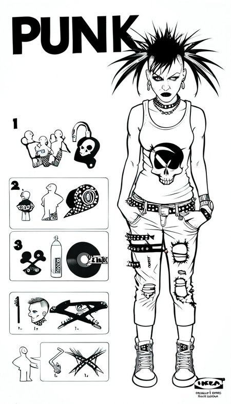 punk girl <lora:ikea_instructions_xl_v1_5:1>