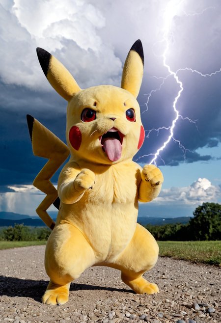 cinematic still a pokemon pikachu character standing in front of a bolt, pikachu, solo, open mouth, brown eyes, standing, full body, outdoors, sky, teeth, tongue, cloud, pokemon \(creature\), no humans, sharp teeth, angry, electricity, lightning . emotional, harmonious, vignette, 4k epic detailed, shot on kodak, 35mm photo, sharp focus, high budget, cinemascope, moody, epic, gorgeous, film grain, grainy, (masterpiece), (best quality), (ultra-detailed), a pokemon pikachu character standing in front of a bolt, pikachu, solo, open mouth, brown eyes, standing, full body, outdoors, sky, teeth, tongue, cloud, pokemon \(creature\), no humans, sharp teeth, angry, electricity, lightning, illustration, disheveled hair, detailed eyes, perfect composition, moist skin, intricate details, earrings, a pokemon pikachu character standing in front of a bolt, pikachu, solo, open mouth, brown eyes, standing, full body, outdoors, sky, teeth, tongue, cloud, pokemon \(creature\), no humans, sharp teeth, angry, electricity, lightning, highly detailed, vivid, colorful, cinematic, directed, intricate, extremely quality, artistic