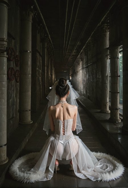 ,ruanyi0886,indoors,tunnel,pillar,,ruanyi0836,white dress,wedding dress,see-through,shawl,feather boa,
1girl,squatting cowgirl position,1boy,<lora:0886 tunnel_v1_pony:1>,<lora:0836 fishtail luxury wedding dress_v1_pony:0.7>, score_9,score_8_up,score_7_up,,8k,1girl,solo,,