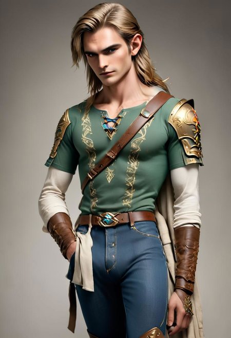 Link from Zelda in Jean Paul Gautier Advertisement, 1male, Studio, HD, very detailed