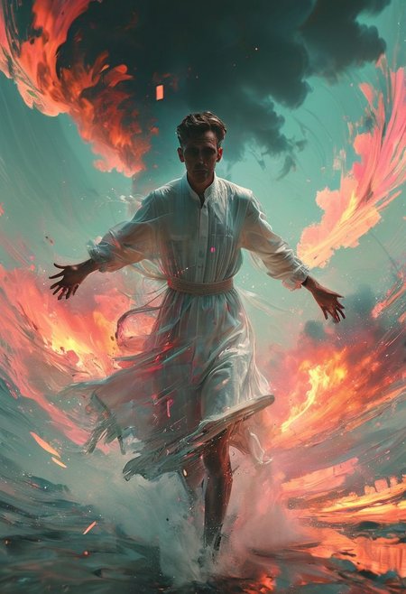 (Glitch, real life, woman wearing a floaty summer dress, background sky, crowd in the background, beautiful sunset afterglow environment, jarring optical effect, layered effects, dark shadows, hazy, grainy:1.2), (floating above pov, a woman looking shocked, caped crusader, muted pastel natural colors, HDR, 5mm:1.2), (art by (Marcel Marlier:1.1) and (John Sibbick:1.2)), Explosion Artstyle