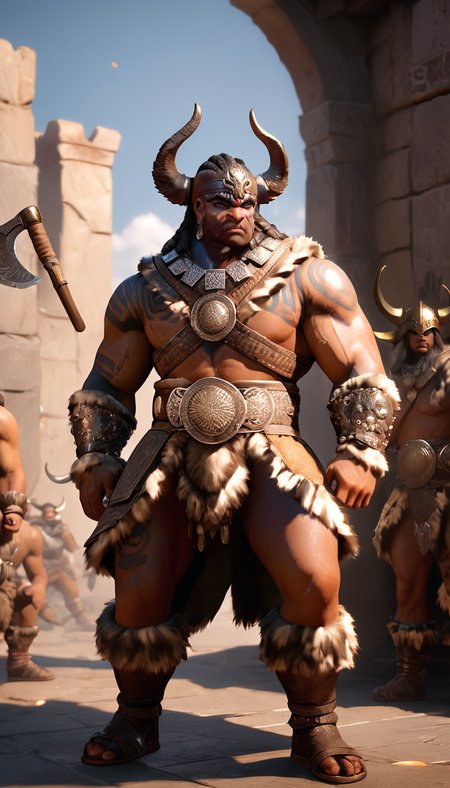 Cinematic scene, hero view, d4b barbarian <lora:diablo_4_barbarian_xl_v1:1>, action pose, detailed background, masterpiece, best quality, high quality, absurdres, Photorealistic, Hyperrealistic, Hyperdetailed, analog style, detailed skin, matte skin, soft lighting, subsurface scattering, realistic, heavy shadow, masterpiece, best quality, ultra realistic, 8k, golden ratio, Intricate, High Detail, film photography, soft focus
