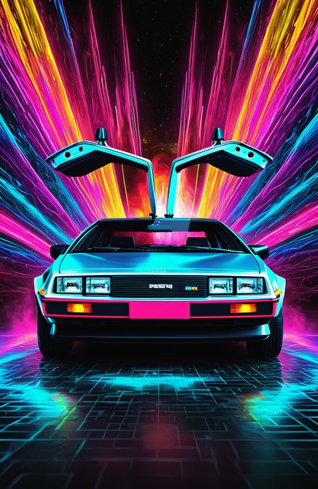pop art illustration of a delorean, abstract, adobe illustrator  (ilyaishi bandai scmo:1.46)(album ren:1.1), fanart station award-winning, (leiya scala fractal sculo:1.21) octane cube dna octane 3d Render wizard Maya+ROCKFroz Pharaoh dark Tzeoch Tzeens Yang ç·å­ Yanjun Cheng, professional digital art horror dramatic painting, dizji casting eerie longsword ArtCorcene ArtStation deviantart