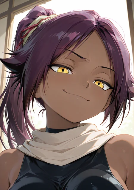 general,masterpiece,best quality,amazing quality,<lora:nanostyle:1>,nanostyle,
1girl,shihouin yoruichi,smug,