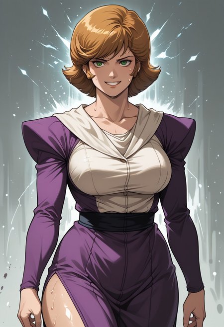 zPDXLxxx, score_9, score_8_up, score_7_up, score_6_up, source_anime, masterpiece, newest, best quality, amazing quality, very aesthetic, 
audrey, friendly, absurdres, BREAK, HamanKarn, short hair, wide hips, big ass, voluptuous, large breasts, smile,  <lora:wetbody:0.4> Wetbody, sweat, sweaty,<lora:Black_Magic_Steering:0.2>, cleaveage,