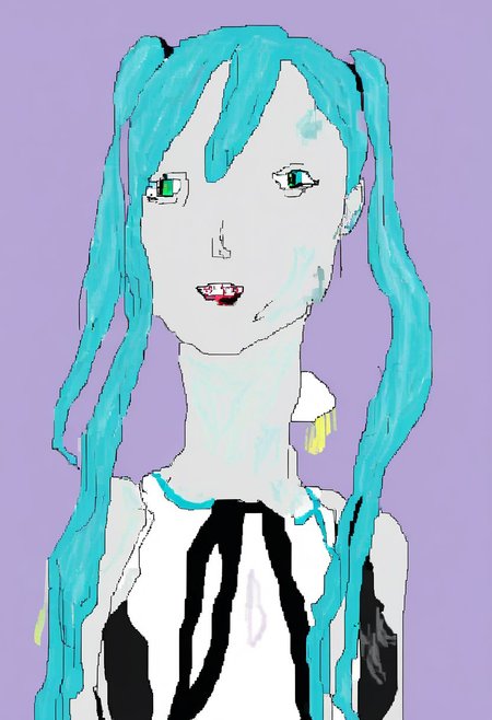 MSPaint portrait Of hatsune Miku