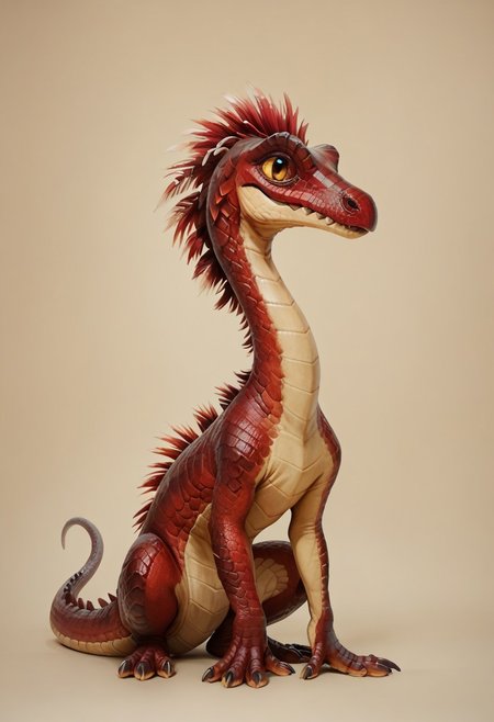 score_9, score_8_up, score_7_up, rating_questionable,score_9, score_8_up, score_7_up, BREAK,burgundy Dino,small Dino,maroon scales,full body,simple jungle background,highly detailed,intricate details,warm and cozy,hyper realistic,