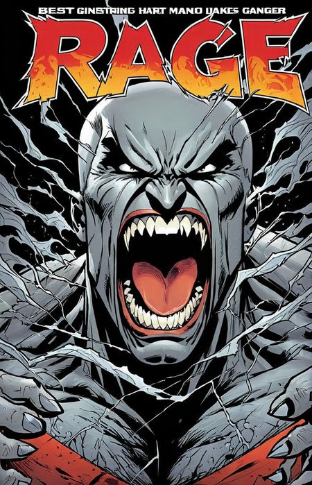 a comic cover of a man screaming in anger, text "rage", outline, best quality, masterpiece, cbcmkrsdxl, comics logo,  <lora:cbcmkrsdxl:0.8>,  alley, veins,