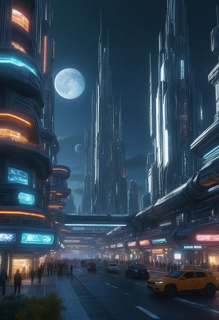 Midnighty, small colorful scifi future city, 
score_9, score_8_up, score_7_up, score_6_up, score_5_up, score_4_up, UHD, 8K, masterpiece, detailed, ultra_high_resolution, lots of detail, OverallDetailXL, detailxl, Sci-fi Environments, epiCPhotoGasm-colorfulPhoto, makeup.