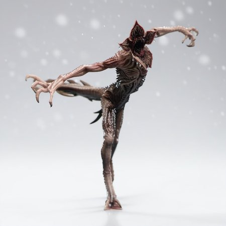 Demogorgon1024, a threatening monter, driping wet, dancing, dark, rain, horror, scary, highly detailed , ultra sharp, photograph, film, bokeh, professional, 4k, highly detailed   <lora:add-detail-xl:1.5> <lora:Demogorgon1024-000290:0.8>