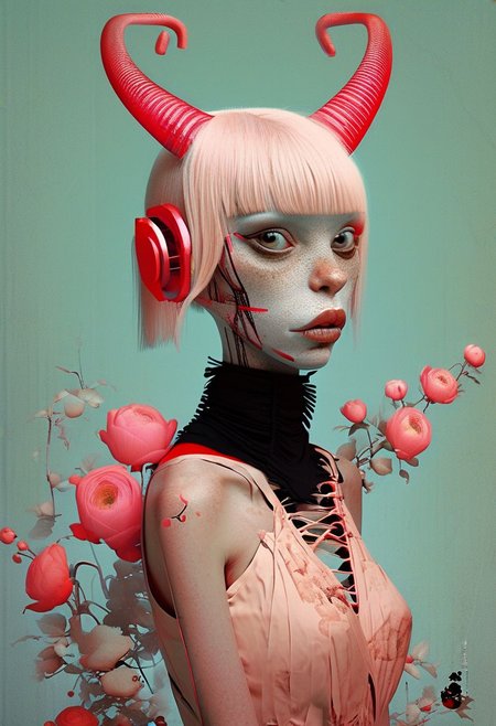 A dangerous woman, (art design by Igor Morski and Olly Moss and Tara McPherson and Ted McKeever), award winning, HDR, 44mm photography, (twisted imagery by Hans Bellmer and Stephen Gammell)