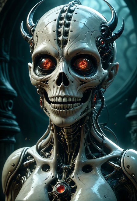 cinematic film still Surreal horror style by grim Sophia Rapata and h.r. giger,surreal abstract art,a mechanized symbiotic organic humanoid,crazed demonic realm of madness,weirdcore,depth of field,unsettling,asymmetric abnormalities,surreal masterpiece,insanely detailed,insane imagination illustrated,sharp focus,creepy,never before seen art of an evil mastermind,demented dream,<lora:Creat0rDet4ilz:0.7>,ziprealism, Ultra-HD-details, glow effects, godrays, Hand drawn, render, 8k, octane render, cinema 4d, blender, dark, atmospheric 8k ultra detailed, cinematic, Sharp focus, big depth of field, Masterpiece, 3d octane render, 8k, concept art, trending on artstation, hyperrealistic, extremely detailed CG unity 8k wallpaper, trending on CGSociety, Intricate, High Detail, dramatic . shallow depth of field, vignette, highly detailed, high budget, bokeh, cinemascope, moody, epic, gorgeous, film grain, grainy