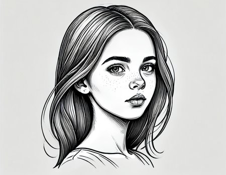 lineartlora, 1girl, portrait