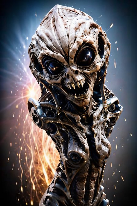 woman,  bone, sharp_teeth, tongue_out, glowing, glowing_eyes, ribs, <lora:EdobMonsterFemale2_v2.0:0.7> explosions in the background, night sky, full body shot (Realisitc:1.5) woman terminator, big breasts, <lora:EdobTerminatorHybridFemale_v1.0:0.5> alien woman wearing Pink lace boyshorts and a matching pink lace bralette <lora:EdobAlienFemale_v1.0:0.5>