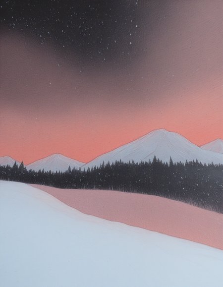 watercolor, traditional watercolor style, paper texture, dutch angle, abstract background, black background, red theme,

no humans, snowy mountainside, blizzard,