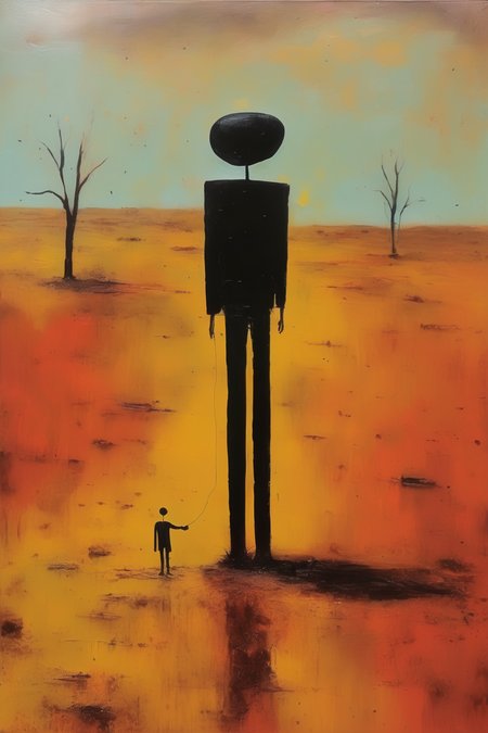 <lora:Sidney Nolan Style:1>Sidney Nolan Style - minimal oil painting