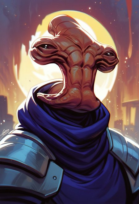 score_9, score_8_up, score_8, score_7_up, score_7, score_6_up, score_6, score_5_up, Score_5, ithorian hammerhead alien, jedi robes, vox machine style, 1boy, male focus, solo, portrait,  in a graveyard at night time background, fantasy, (dynamic lighting:1.1)
((masterpiece))
