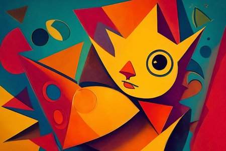Low key, cat, fine art, artistic photography, shallow depth of field, vignette, highly detailed, colorful  <lora:zoom_slider_v1(SD15):3>  <lora:Cubism_last(SD15):2.1> <lora:detail_slider_v4(SD15):3>