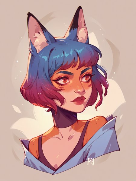 score_9, score_8_up, score_7_up, score_6_up, score_5_up,  <lora:rysiartXLP:1> rysiart, solo, 1girl, fox ears,