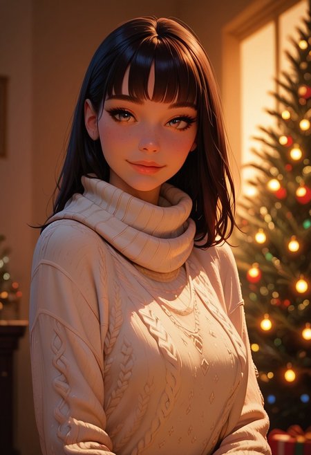 score_9, score_8_up, score_8_up, 1girl, solo, super detailed, super high resolution, fFaceDetail, (score_9_up,score_8_up:1.3),score_6_up,score_7_up, core_9, score_8_up, score_7_up, score_6_up, ((blurred detailed background, dynamic angle)), (masterpiece, best quality), (absurdres absolutely resolution), (8k), (detailed beautiful face), (detailed illustration), (super fine illustration), (vibrant color), (professional lighting), nice, perfect,(perfect anatomy:1.4), (lewdua artstyle:0.9), film grain,real life photo,amateur, realistic,Photography, , (detailed), cinematic lighting, volumetric lighting BREAK score_9, score_8_up, score_7_up, score_6_up, score_5_up, score_4_up, masterpiece, ultra-detailed, high resolution, christmas_sweater, skimpy sweater, 1girl, scarf, christmas, sweater, beautiful smile, closed mouth, joyful, closed lips, cowboy shot, christmas tree,