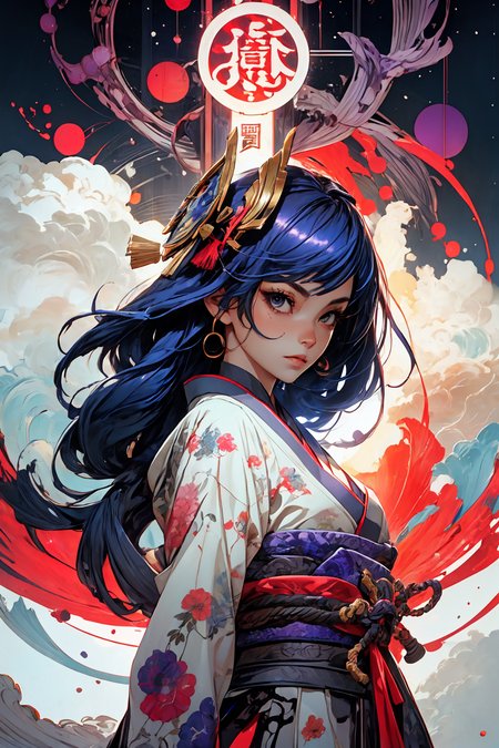 <lora:raidenShogunLora_raidenShogun:0.8> raiden shogun \(genshin impact\),
long purple hair, god, divine being, kimono, 
<lora:more_details:0.4>
 <lora:Cosmic anime-oil fusion v2:0.4> 
<lora:AnimeVibesV3:0.25> animevibes, 
<lora:3DMM_V11:0.5> 3DMM 
<lora:midjourney_20230624181825:0.4> midjourney ,
 <lora:LAS:0.25> colorful, clouds, 
<lora:msw_locon-t2:0.45>
 <lora:wuxia2:0.5> gu, shiny, shiny hair, shiny skin, shiny clothes
