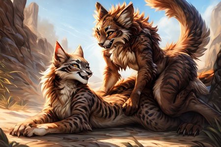 uploaded on e621, by carrot, by castitas, by reallynxgirl, by hioshiru, by loimu, by blotch, by kenket, by lizet,
FurryCore, 
catfolk,
Catra_Shera,
belladonna,
dragon,
(sexy pose), dynamic pose, NSFW, nude,
raised tail, paws, female, flat chest, 
lying on back, butt, presenting, spread legs, 
snuggling, kissing, playing, licking,
feral, furry female anthro cat, detailed and extremely fluffy body fur, tail, stripes, 2 girls, highly_detailed_face, symmetrical_eyes, fangs, open mouth, claws, young,
looking at viewer,
smile, blush, 
athletic, muscular, sleek,
brush stroke style, concept art, highly detailed, masterpiece, best quality, cinematic composition, 
sunlight, on a beach, 
masterpiece, best quality, realistic, (intricate:0.9), (high detail:1.4), film photography, {soft focus}, RAW photo, photorealistic, analog style, subsurface scattering, photorealism, absurd res,