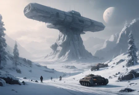 winter sci-fi scene by Wojtek Siudmak
