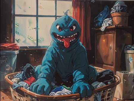 hyperrealism art of a Borkus the Sock monster AND xenomorph, made of socks, dirty, coming out of a laundry basket. BREAK.  frightening, horror. vibrant colors. 8K hyper detailed.
<lora:Vintage_Anime:1>
