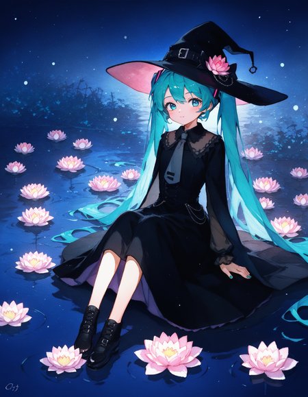 score_9,score_8_up,score_7_up,score_6_up,
hatsune miku,black gothic dress,witch_hat,
1girl,solo,in winter,Volumetric Lighting,sitting,lotus_position,harbor,her foot sticking out,<lora:potg-000008:0.85>,potg,watercolor_(medium),