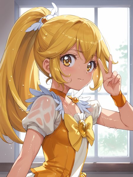 score_9,score_8_up,score_7_up,score_6_up,
curepeace, shiny, shiny skin, wet, wet skin, big window, v, 
 <lora:Pony_DetailV2.0:0.75> 
 <lora:curepeace.pony:0.75>
