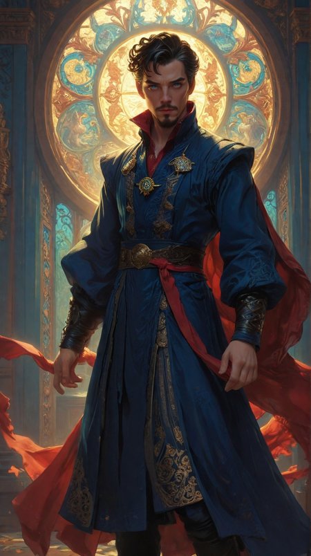 glamorous photo of Baroque, anime artwork "Doctor Strange, full body, highly detailed, digital painting, artstation, standing, facing camera, concept art, smooth, sharp focus, illustration, art by artgerm and alphonse mucha, high definition digital art, dramatic lighting, in the style of ilya kuvshinov and Ross tran",
<lora:Wild_Anime_2025:0.7>,
<lora:风格:0.7> style12,
<lora:extremely_detailed:0.7> extremely detailed ,
<lora:aidmaImageUpgraderSDXL-v0.3:0.5> aidmaImageUpgrader,
<lora:add-detail-xl:0.7>,
<lora:HyperdetailedColoredPencilIl:0.3>  ArsMJStyle, Colored pencil hyperdetailed realism, . anime style, key visual, vibrant, studio anime,  highly detailed, Fantasy painting art style, imaginative, dynamic composition, professional-grade execution, creates immersive world and landscape, painterly, epic, magical, dramatic, exuberant, grandeur, baroque art, oil painting art style from Renaissance period, masterful composition, Renaissance mood, renaissance oil painting, brush strokes, high fashion, luxurious, extravagant, stylish, sensual, opulent, elegance, stunning beauty, professional, high contrast, detailed