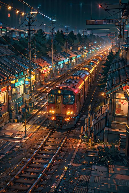 (masterpiece:1.3),(best quality:1.1) cityscape,science fiction,<lora:cyberpunk-v1.5-nai-9ep-resize:0.3>,<lora:neon_v1:0.35>,neon light,neon sign,night,laser,from above,train,highway,<lora:Detailed_Places_R-128_v1:0.7>,no humans,scenery,