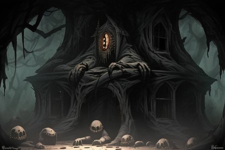 Photography, photorealistic, insanely real life detailed, 8k, highest resolution possible, sharp focus, taken with professional DSLR and lenses, cinematic, taken best skilled cinematographer, 
mong, monster, horror \(demon animal\), Darkness,
hiding in a house,night,dark,looking from hiding place at viewer, creature is small bu terrifying, hiding behind furniture, peeking to see how close you are,
horror movie atmosphere, cinematic dark night time lighting and dramatic shadows,