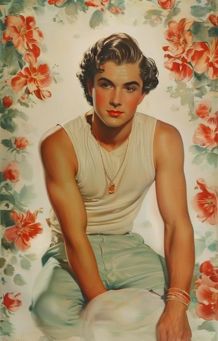 masterpiece,best quality,<lora:tbh208-sdxl:0.9>,illustration,style of Alberto Vargas portrait of noble man