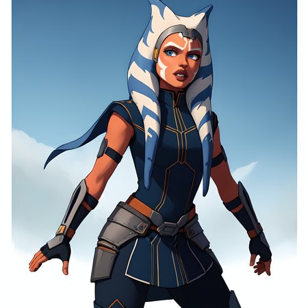(masterpiece:1.2, best quality:1.2, high resolution), <lora:AhsokaS7_V1-Manityro-dadapt:0.76> AhsokaS7, (detailed face:1.1)