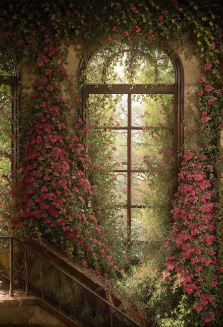 ,ruanyi0953,flower,window,<lora:0953 windows full of flowers_v1_pony:0.8>, score_9,score_8_up,score_7_up,,8k,1girl,solo,,