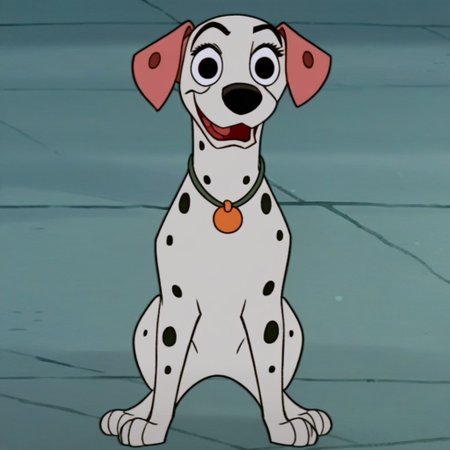 Perdita, 101 Dalmatians, Dog, Female dog, Cartoon, anthro_dog, Disney, ((((((front view)))))), (((looking at viewer))), (((looking straight ahead))), (((smug))), (((eyelashes))), (((no neckwear except pink heart necklace))), tough, solo, happy, smiling, flirty, feral,  quadruped, (((standing tall))), four paws, ((((((full body view)))))), standing confidently, (((smirk))), sneer, (((mostly open eyes))), (((open mouth))), sassy, head held high, solo, (((quadruped))), 
(((lean build)))