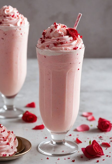 This creative and delicious rose falooda milkshake is a feast for the eyes and taste buds, with layers of creamy milk, rose syrup, and rose-flavored ice cream, all topped with a swirl of whipped cream and a sprinkle of rose petals. Choose from a range of render styles, from realistic to abstract, to bring your milkshake to life.  <lora:add-detail-xl:1>  <lora:great_lighting:1> <lora:JuggerCineXL2:0.8> Movie Still, Film Still, Cinematic, Cinematic Shot, Cinematic Lighting