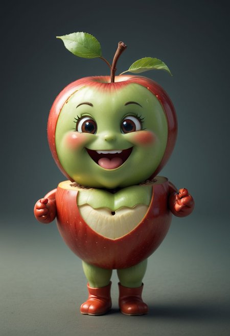Cute little happy Apple
