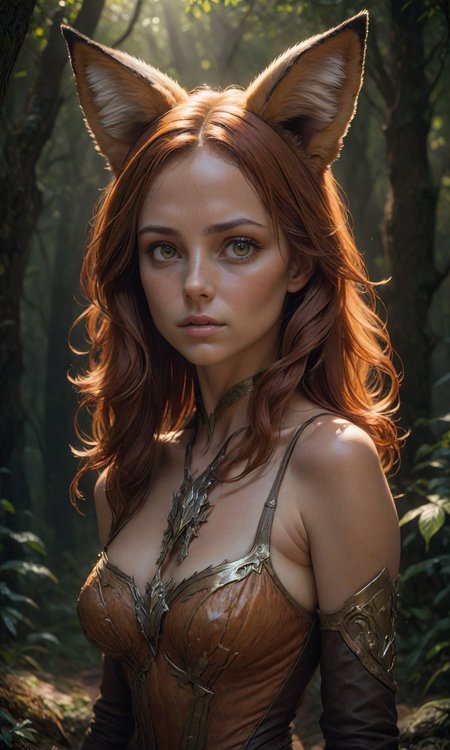 The most amazing dream you ever had about the concept of a woman with fox ears, hyper realistic, ambient lighting, concept art, intricate, hyper detailed, smooth, dynamic volumetric lighting, octane, cinematic, high quality, high resolution, 4 k, cgsociety, rutkowski, gurney and john howe, and Martin), trending on <lora:Fast:0.69>