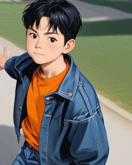 score_9, score_8_up, score_7_up, Korean, <lora:Cute_Cartoon_ArtStyle:1>,  ((handsome young cute man:1.2, light skin)),
tae_dong, black and white jacket, orange shirt, jeans, lose shirt, looking at viewer, dynamic action, expressive cute face, cute pose, male focus, 1boy, solo, cowboy shot, from side, depth of field, masterpiece, best quality, amazing quality, very aesthetic, absurdres, newest, very awa, shadow, dynamic angle,  <lora:tae_dong-000011:1>