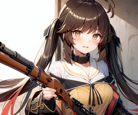 masterpiece, best quality,  <lora:mtf-000004:1>, M14, solo, holding rifle,