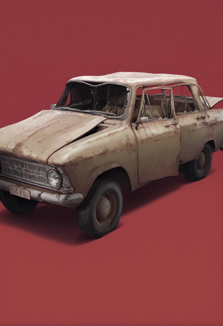 ,ruanyi1435,motor vehicle,red background,<lora:1435 Broken car_v1_pony:1>, score_9,score_8_up,score_7_up,,8k,solo,,