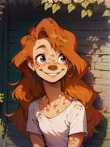 score_9, score_8_up, score_7_up, score_6_up, score_5_up,   <lora:dappledlightXLP:1> dappled light, dappled sunlight,   <lora:roxanneXLP:1> roxanne, 1girl, solo, long hair, smile