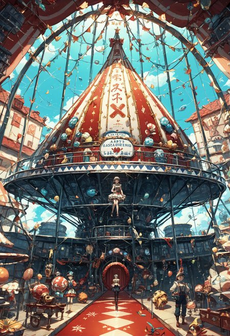 score_9, score_8_up, score_7_up, best quapoty, highres, absurdres, source_anime, 1girl, circus, <lora:pony_circus:1>, a giant glass sphere containing a small ecosystem, surrounded by measurement devices is installed in large-scale factory, a girl researcher stands next to the sphere