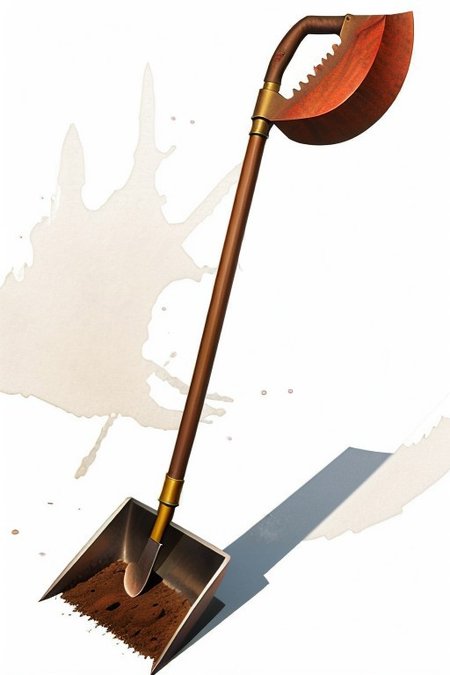 metal shovel, dark wood handle, 1 shovel, spade, spade graden shovel,