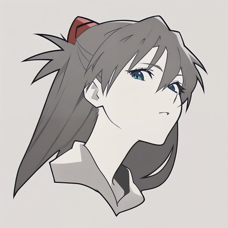 Modern flat logo, vector design, monochrome, geometric, portrait, 1girl, souryuu_asuka_langley, looking_at_viewer,  simple style, sharper, sharp focus, clean lines, outline, minimum details, minimal detailed, 
aesthetic, detailed, beautiful color,
amazing quality, best quality, high quality, 
<lora:souryuuv2:0.6>,  <lora:LogoRedmondV2-Logo-LogoRedmAF:1>,